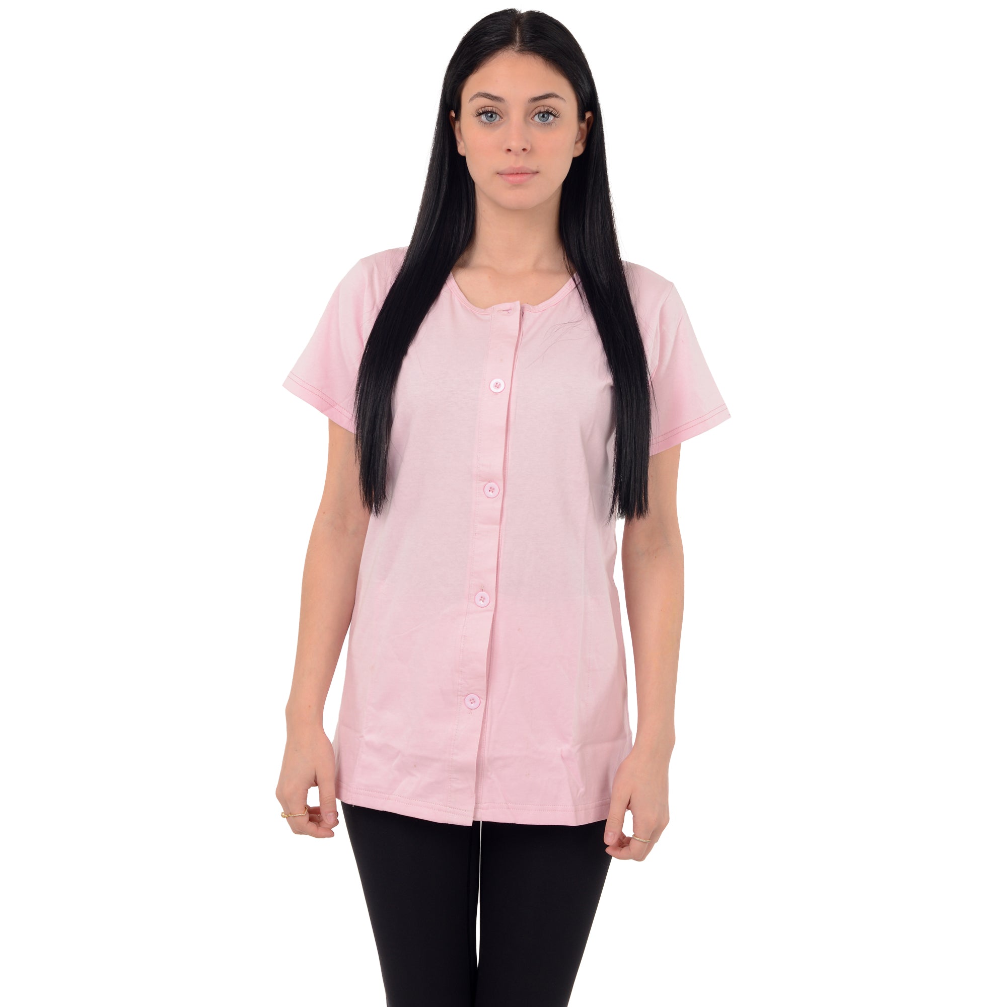 USBD Crew Neck Post Mastectomy Shirt with Drain Pockets